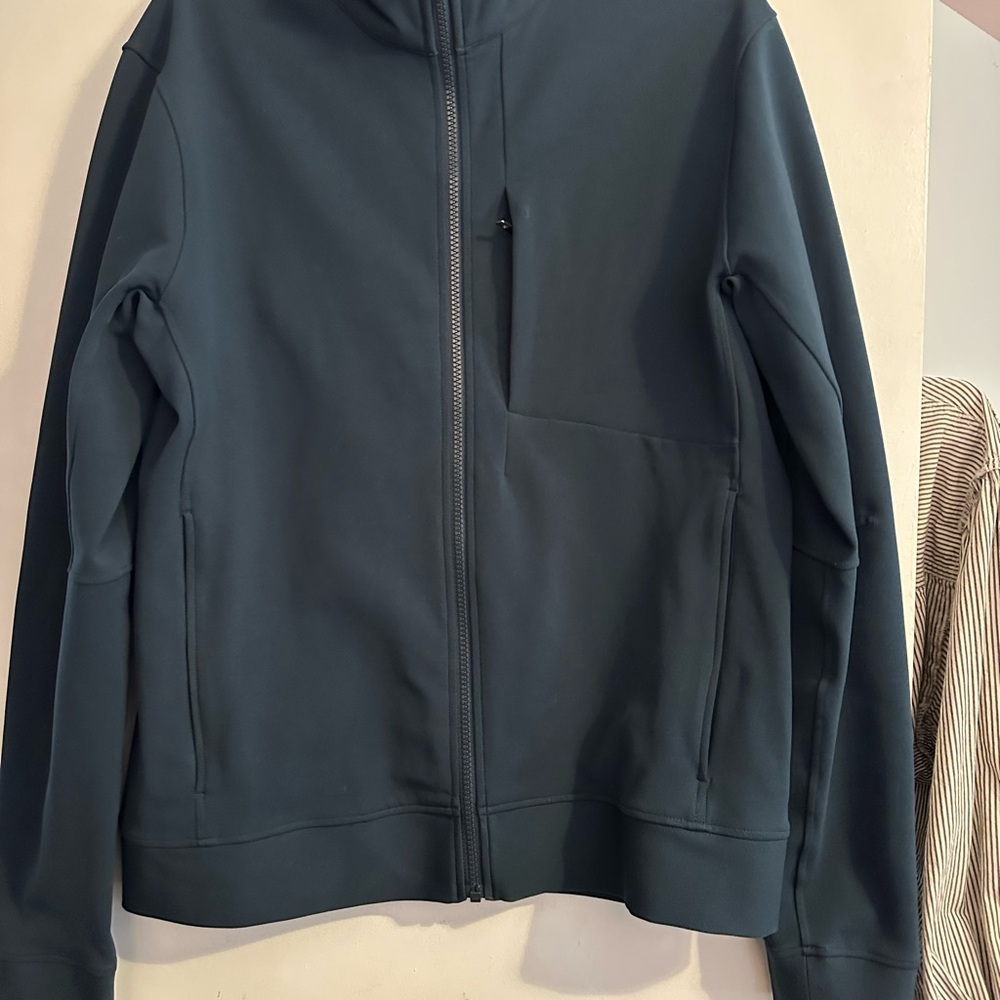 Lululemon Sojourn Jacket Men’s Large Petrol Blue Full Zip Warpstreme Travel